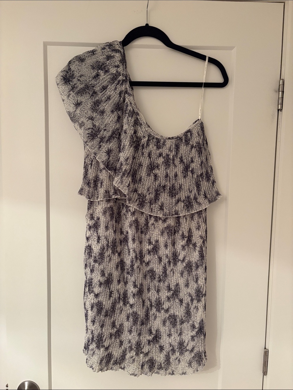 MM Couture One-Shoulder Mini Dress in Black and White